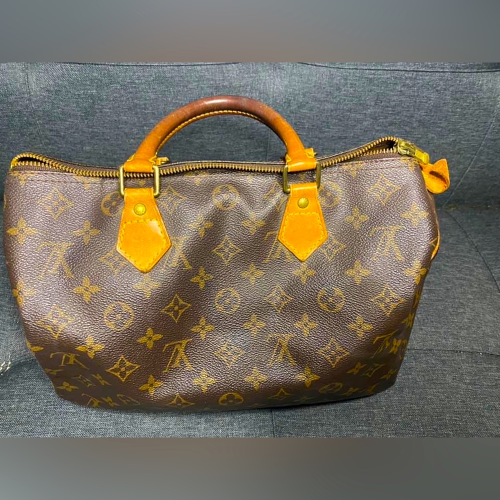 Louis Vuitton Monogram Canvas Brown Tote with Tan Trim